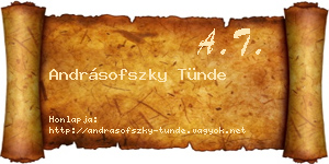 Andrásofszky Tünde névjegykártya