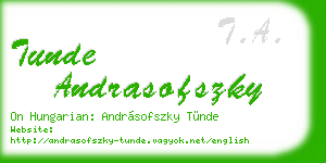 tunde andrasofszky business card